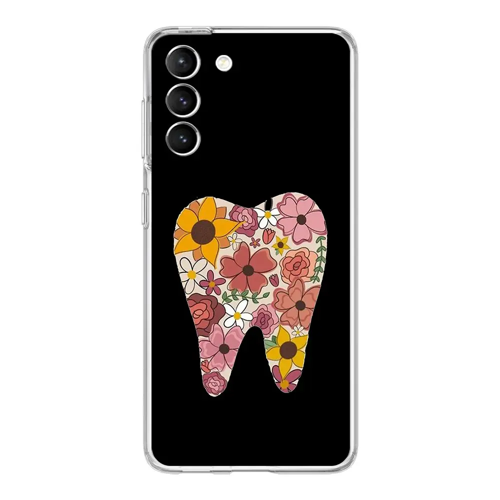 Phone Case For Samsung Galaxy S24 Plus S23 FE S22 S21 S20 Ultra 5G S10 S10E S9 S8 Cover Dentist Dental Dent Tooth Cute Teeth