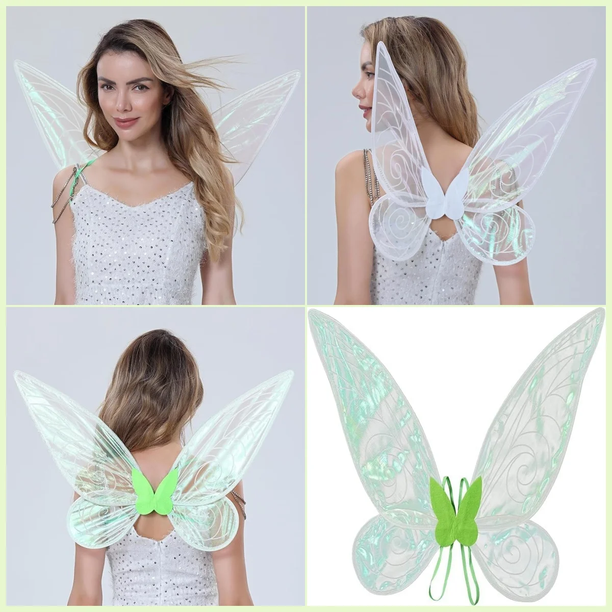 

Women Butterfly Fairy Wings Princess Dress Up Cosplay Accessories Sparkle Wings Halloween Birthday Party Headwear Props Costume