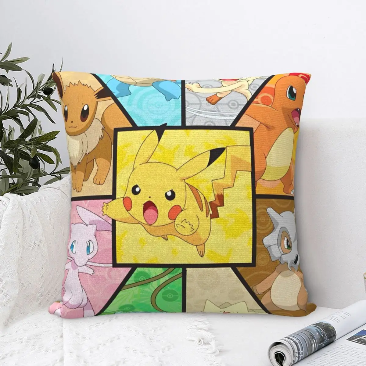 Pillow Case Pokemon Pikachu Japan Anime Soft Pillow Cover Kawaii Cushion Cover Graphic Pillowcases For Sofa Car Home Decor