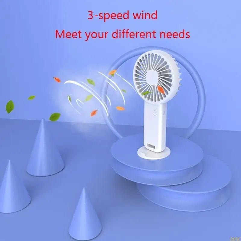 A0NC Einfacher Mini -Schreibtisch -Lüfter Handheld -Kühlventilator für Schlafzimmer Freien Campingreisen