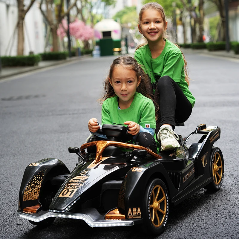 Children's electric car go-kart, four-wheel drift remote control, male and female child racing, double toy car can seat adults