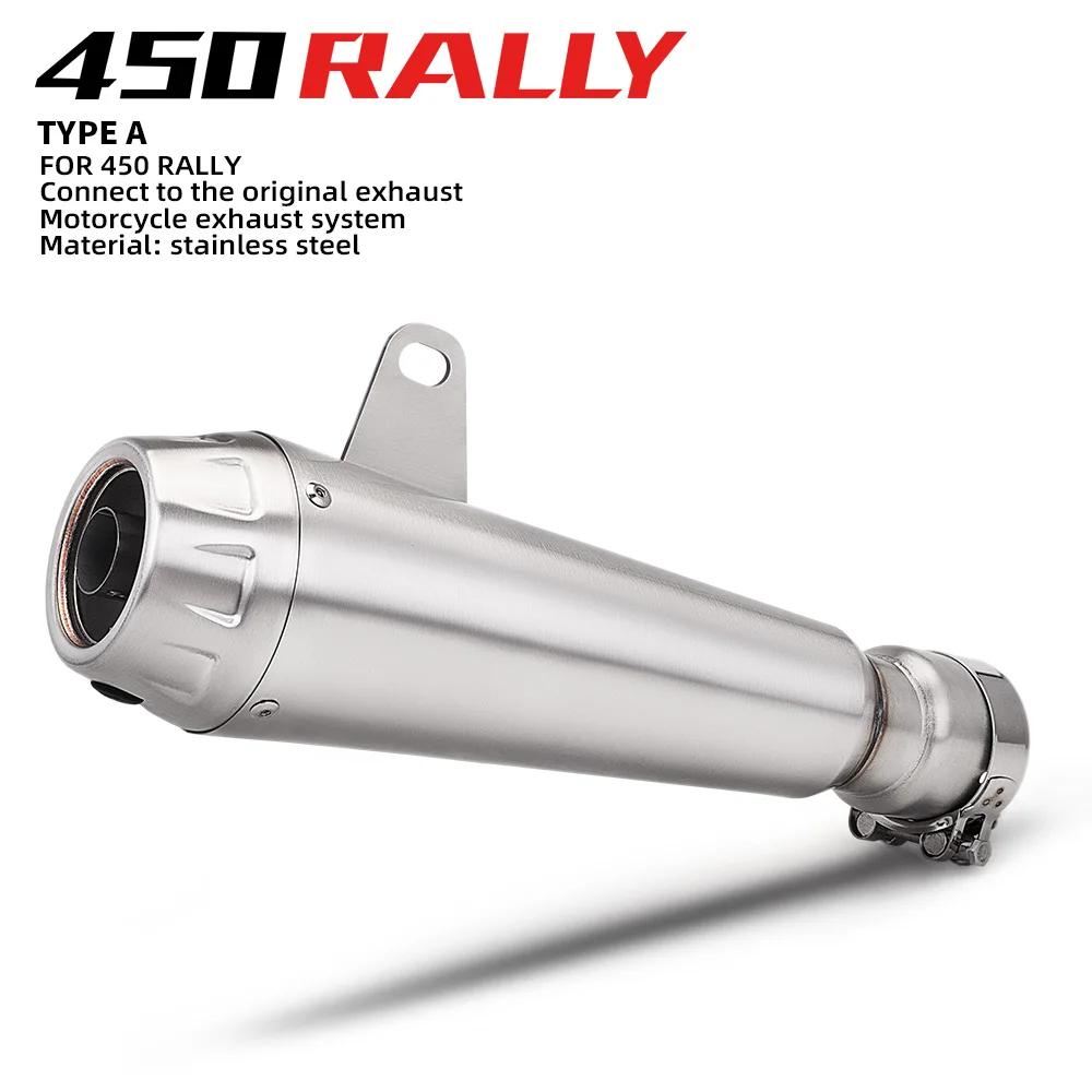 

Motorcycle Modified Exhaust Muffler Stainless Steel Slip On Pipe Fit 450 Rally