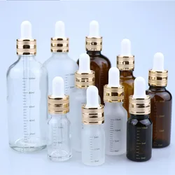 5ml-100ml Glass Dropper Bottles Clear/Matte Essential Oil Lotion Serum Storage Box With Pipettes Refillable Empty Bottle