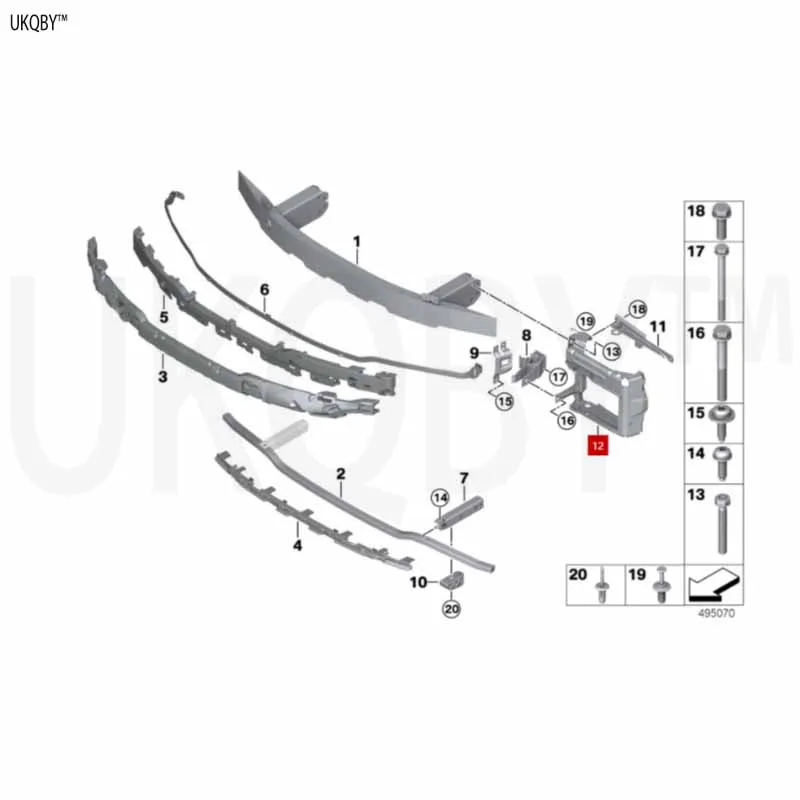 BM W 3 Series G28 [330Lix] 2018-2019 تعزيز الاصطدام على اليسار 51119449061 51119449062