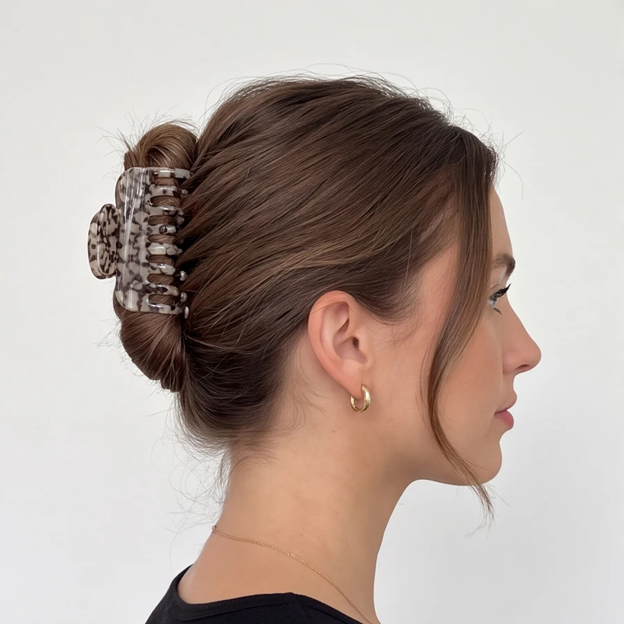 Tortoiseshell Hair Clip Acetate Light Pink Bangs Women Casual Versatile Hair Accessories Style