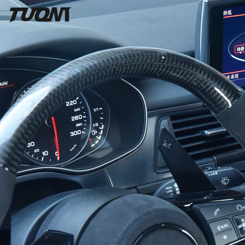 Carbon Fiber Steering Wheel For Audi A3 8V A6 C7 C6 S3 A5 A4 B8 B9 Q7 Q5 RS3 A7 TT S8 Q8 S4 A8 RS7 S5 S6 S7 TTRS Suede Heating