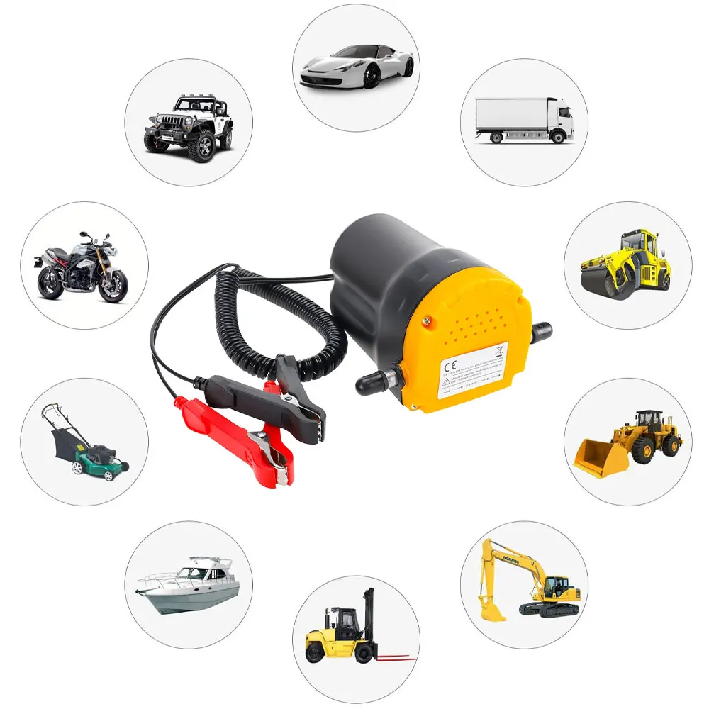 Podofo DC 12V 80W Tragbare Elektrische Selbstansaugende Ölabsaugpumpe mit Reinkupfer-Krokodilklemmen und Saugschläuchen für Motorrad, LKW, Boot, Traktor, Rasenmäher, Dieselmotor-Ölwechselwerkzeug – Detail 2