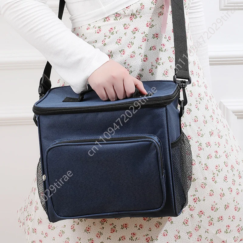 Tas Bento Tebal Kain Oxford Tas Insulasi Portabel Kapasitas Besar Tas Bahu Piknik Luar Ruangan Tas Makan Siang Pelajar