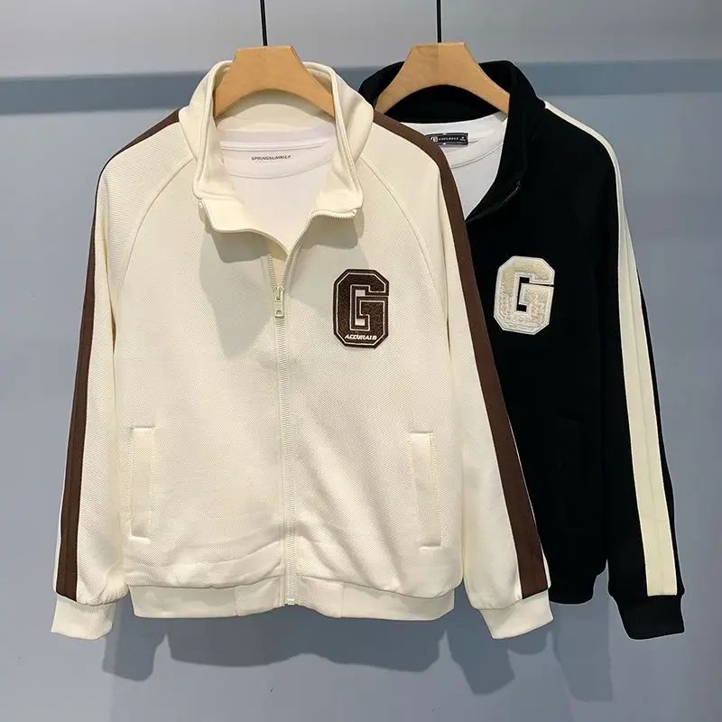 

Faionable Casual Men's Jaet Color Blo Sportswear Top for Autumn Winter Youth ular Stand Fit Polyester Outerwear