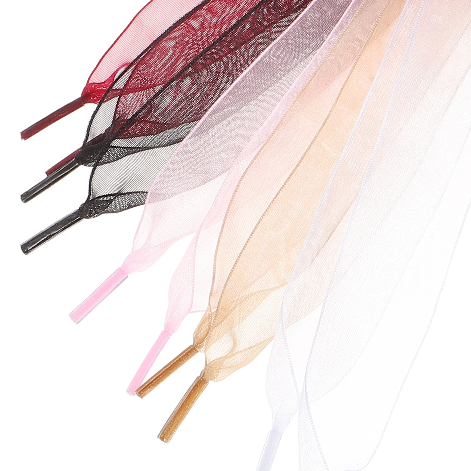 

5 шт., шнурки для обуви, шифоновые цветные шнурки с лентой, кроссовки, плоские шнурки для женщин и девочек, повседневная стильная обувь, шнурки для обуви