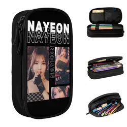 Large-capacity Pencil Case Im Nayeon Kpop Twice Once Merch Double Layer Pencil Case Stationery Girl Make Up Bag Perfect Gifts