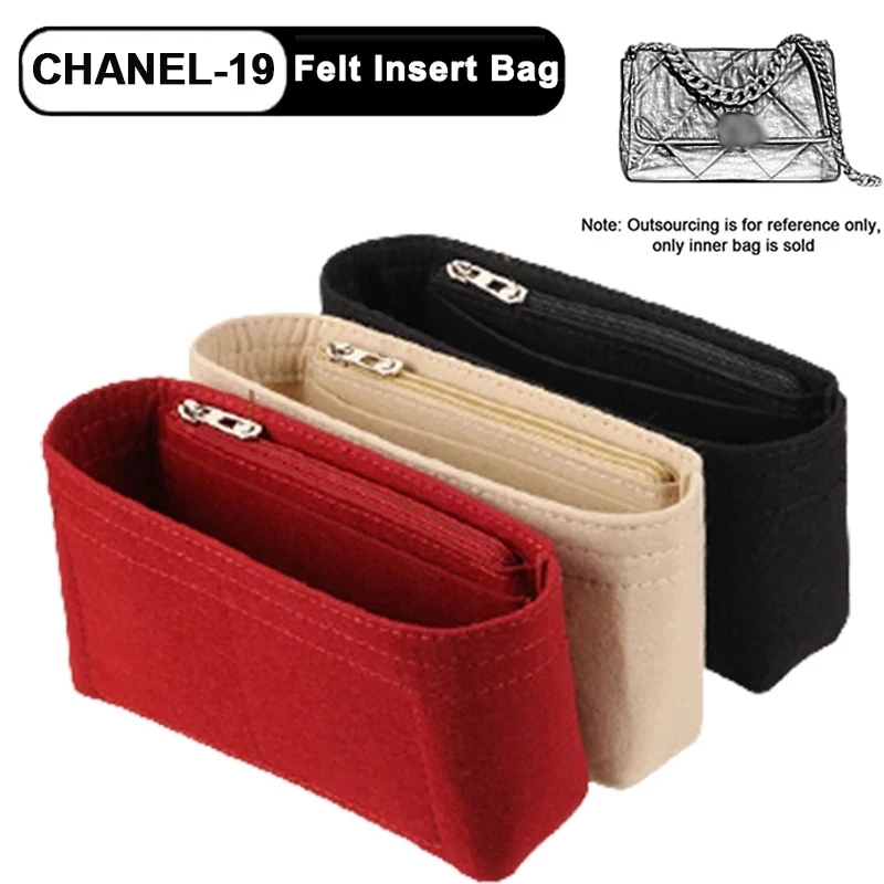 Per Chanel19 borsa con patta borsa con inserto in tessuto di feltro Organizer per borsa da trucco Organizer per borsa interna da viaggio borse per