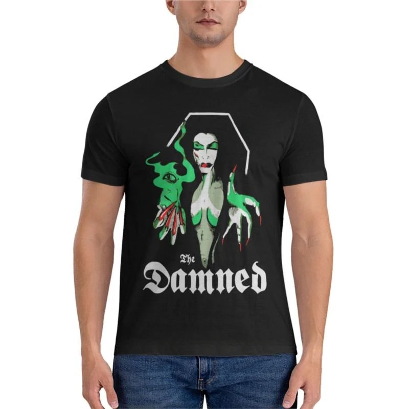 

THE DAMNED Vampira Classic T-Shirt mens workout Aesthetic clothing heavyweight t shirts for men Short Sleeve Round Collar manga