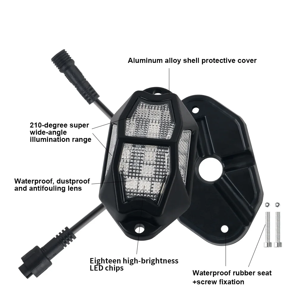 Underglow Rock Lights 6/8/10/12 Pods RGB Led Multi Color App Remote Control Music Mode Well For Pickup ATV RZR UTV Chassis Light