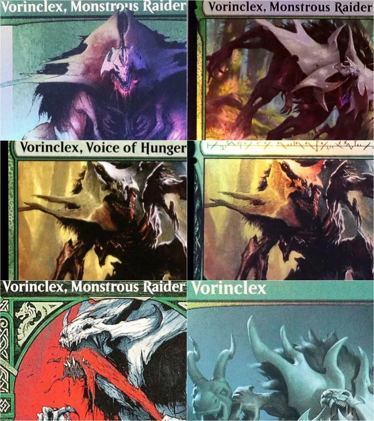 

Vorinclex, Monstrous Raider/Voice of Hunger Magical Proxys Game Black Quality Proxy Playing Cards Board Game Trading Cards Proxy