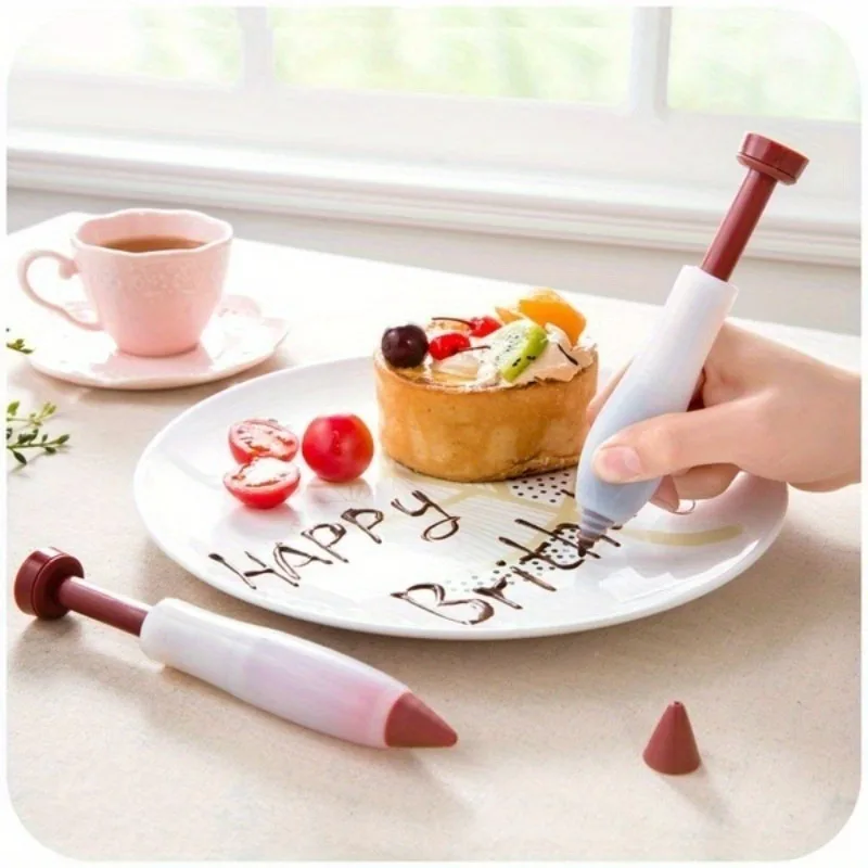 1pc Silicone Food Writing Pen Chocolate Decorating tools Cake Mold Cream cup, cookie Icing Piping Pastry Nozzles kitchen