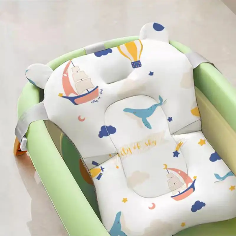 Baby bathtub seat support pad, baby anti slip soft and comfortable body pad, foldable baby bathtub pad chair, newborn bath pad