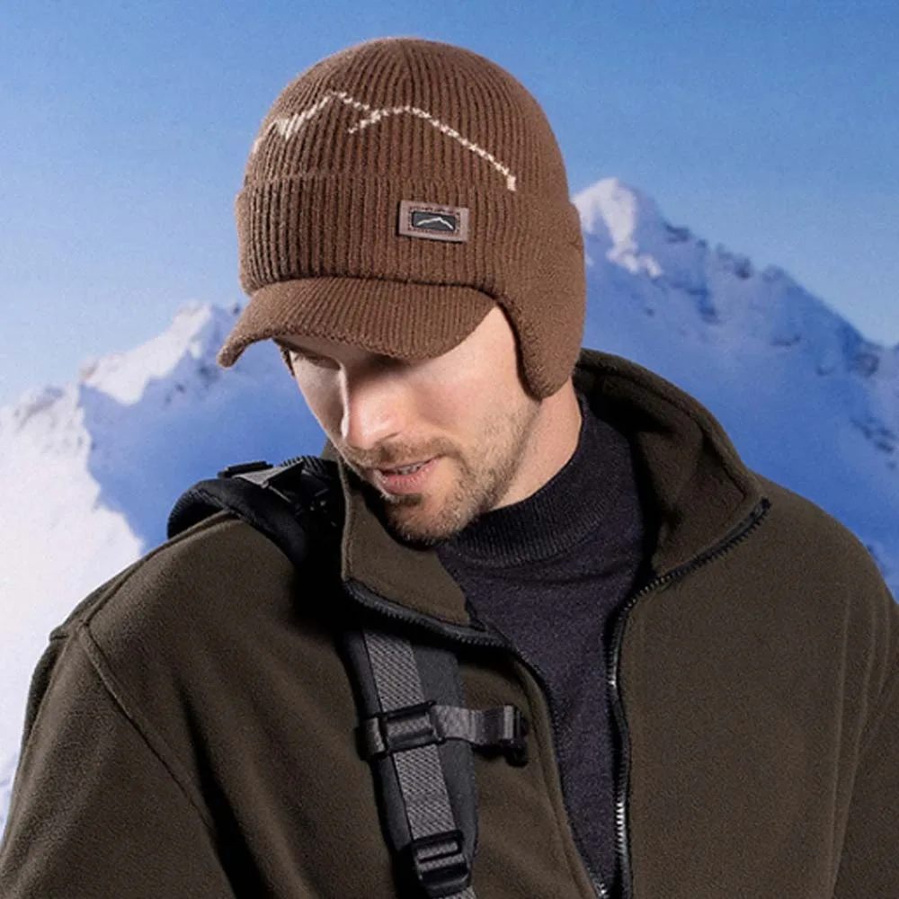 

Versatile Soft Earflap Woolen Hat Plush Headgear Ear Protection Peaked Cap Anti-cold Thickened Knitted Elastic Hat Outdoor