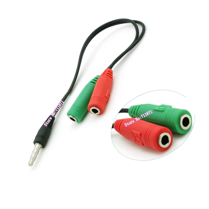4 Pole TRRS 3.5 Male double TRS Female Cable For Labtop mobile phone tablet connect Mic headset 3.5 connect earphone microphone