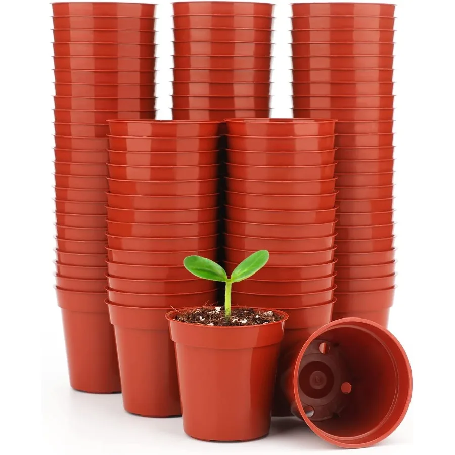 

100 шт. 2-дюймовые пластиковые детские горшки для растений, горшки для семян и резки суккулентов