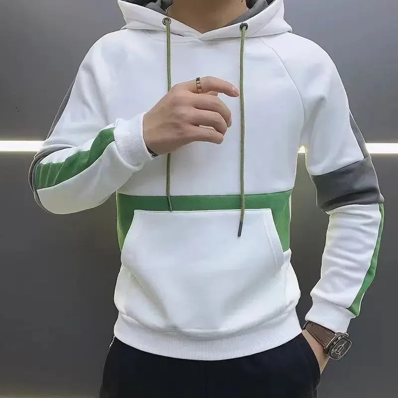 Harajuku Fashion Warm Men's Hooded Sweatshirt Slim Fit Cheap Novelty And Aesthetic Korean Style Funny Y2k Clothes Male Hoodie