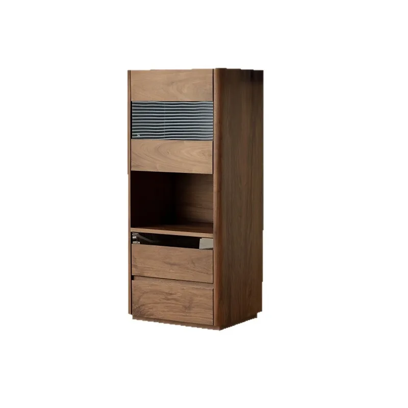 North American black walnut medium-ancient solid wood dining side cabinet, storage locker, large-capacity high cabinet c