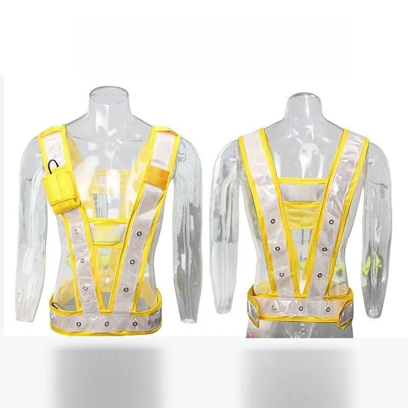BA-C07 LED Luminous Vest Bright Reflective Strap Night Run Riding USB Charging Safety Warning Belt Luminous Work Clothes