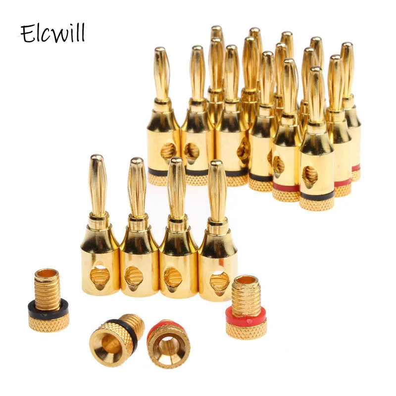 4Mm ปลั๊กกล้วยทอง8AWG To 20AWG ลำโพงลวดสายเคเบิลเชื่อมต่อเครื่องเสียงอะแดปเตอร์ขายส่ง