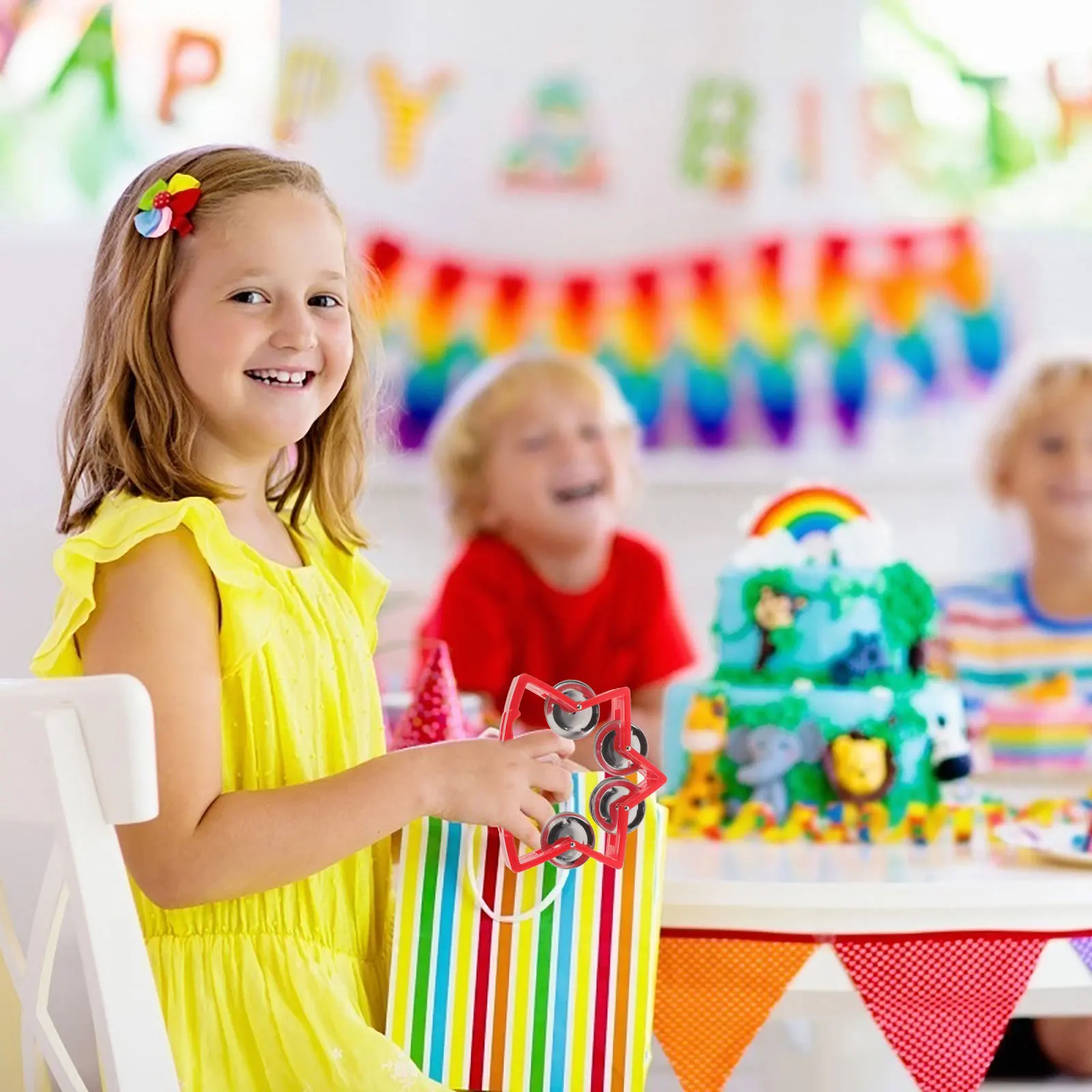음악 교육용 휴대용 타악기 탬버린 벨 악기 어린이 조기 학습 발달 손 조정