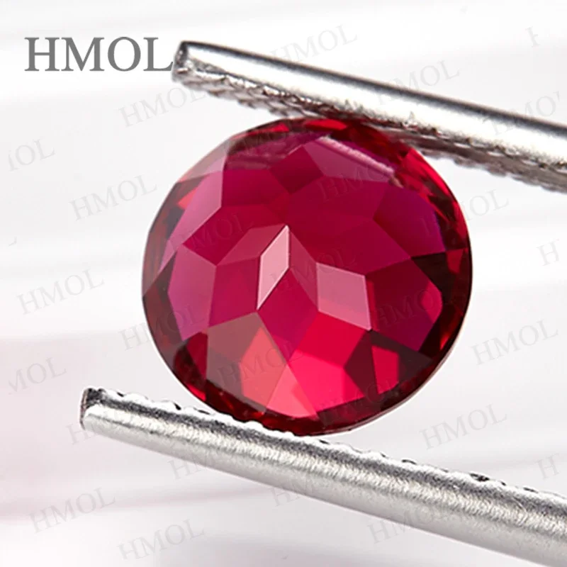 

Top [Lab Grown Ruby] Round Shape Red Color Loose Stone Charm Beads DIY Jewelry Making Materials Selectable AGL Certificate HMOL