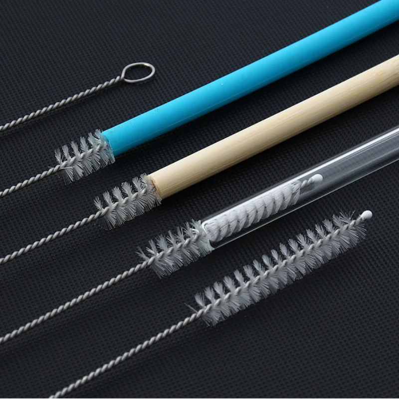 2/4/10PCS 18cm Straw Cleaning Brush Kit Bendable Stainless Steel Long Handle for Baby Cup Mug Funnel Cleaning Household Kitchen