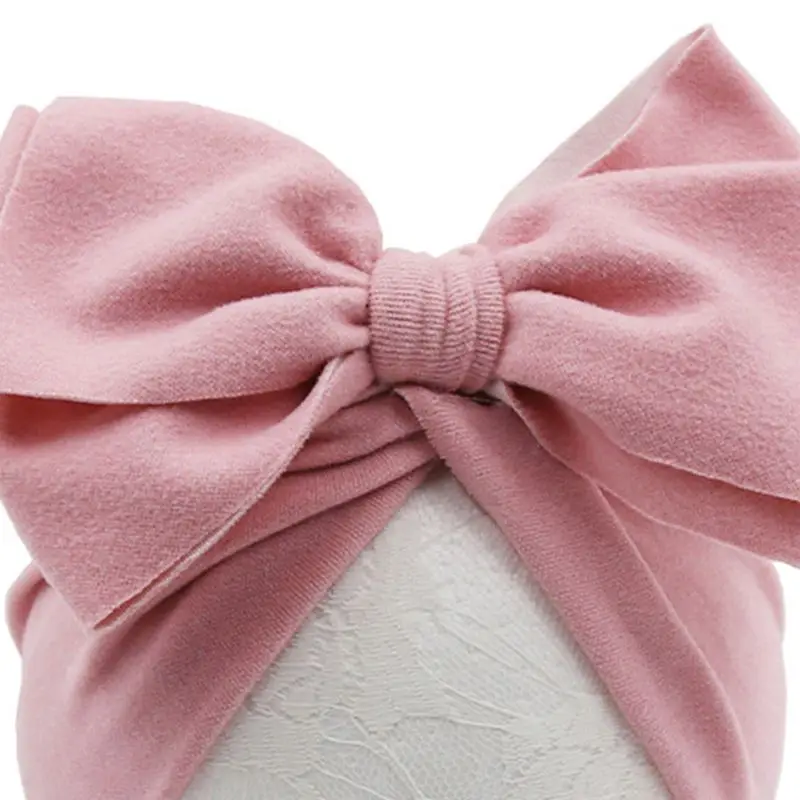 Girls Big Bow Turban Hat Newborn Photography Props Infant Baby Beanie image 4
