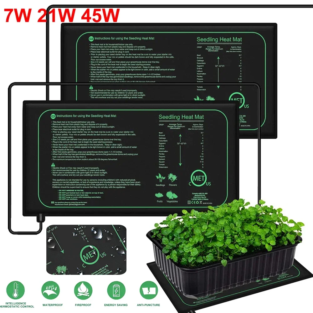 110v 220v Seedling Heat Mat Indoor Plants Germination Waterproof Heating Pad Propagation Clone Starter Mat 10/25/50CM