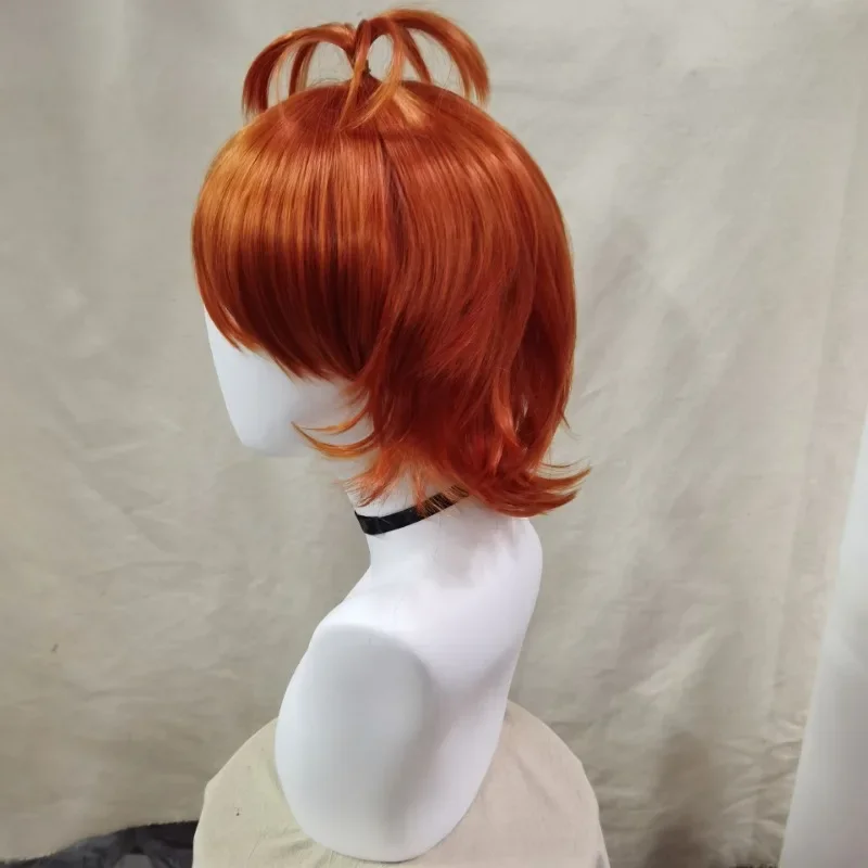 Perruque Synthétique Courte Bouclée Orange pour Femme et Fille, Accessoire de ix, Cosplay