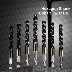1.5-7.5mm Hex Shank Twist Drill Bit Wood Metal Hole Cutter Core Drilling Tool Cobalt Carbide Tip Flat Drill Bits HSS