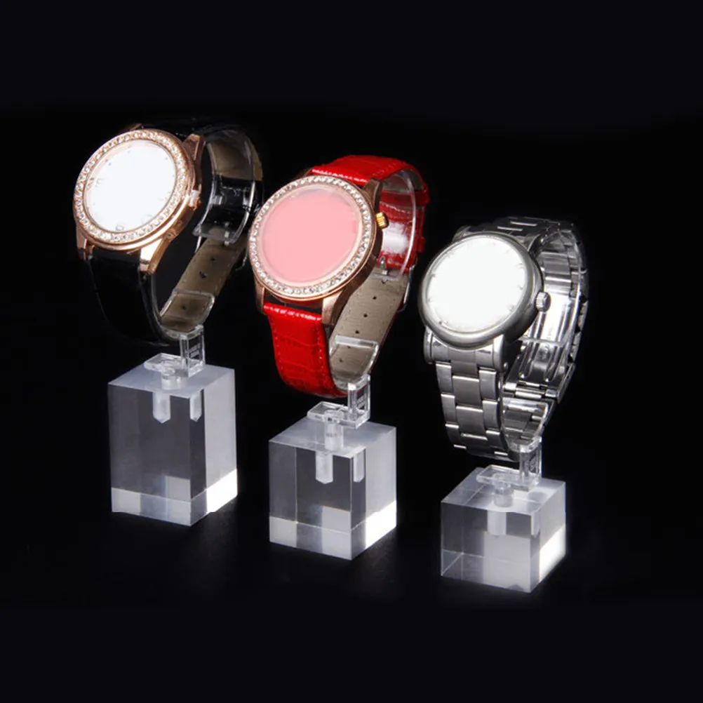 C-Shaped Acrylic Watch Display Stand for Jewelry and Bracelets – 3pcs, Smooth Surface, Elegant Table & Photo Setup