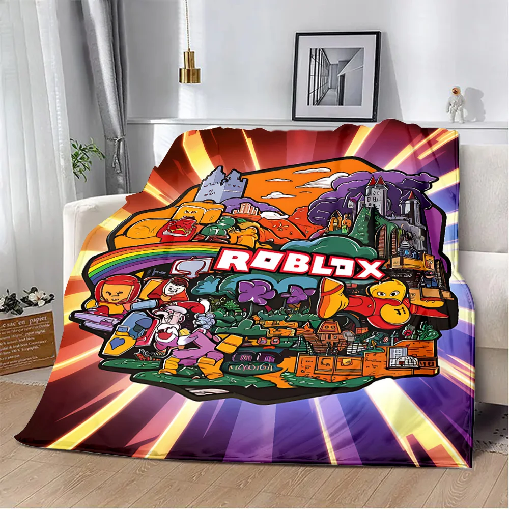 Hot Game R-Robloxs Printed Blanket Picnic Blankets Warm Blanket Soft and Comfortable Blanket Home Travel Birthday Gift