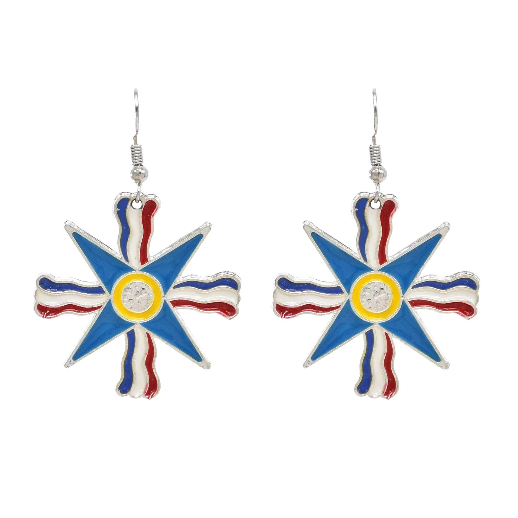 European and American fashion, flag star earrings, perforated earrings, suitable for women, independent personality