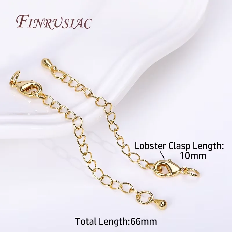 18K Vergulde 6CM Verlengketting Voor Sieraden Maken DIY Accessoires, Staartketting Met Kreeft Sluitingen Connectors Voor Armbanden