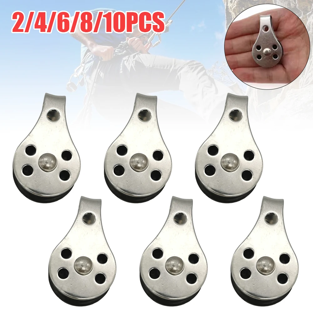 

2/4/6/8/10PCS 316 Stainless Steel Pulley Block 45x26mm Sailing Pulley Hanging Wire Towing Wheel Suited for 2 - 8mm Rope