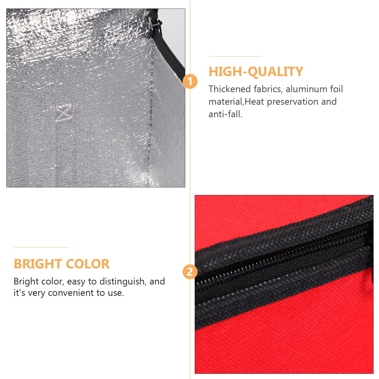 1Pcs Insulated Food Delivery Bag Bright Color Portable Handle Heat Preservation Storage Bag for Bento Cake Picnic Food