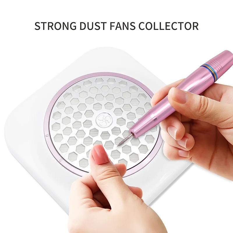 48W Nail Dust Collector: Reusable Filter, Powerful Vacuum Fan, Low Noise - Perfect for Acrylic Gel Nail Polishing in Salons!