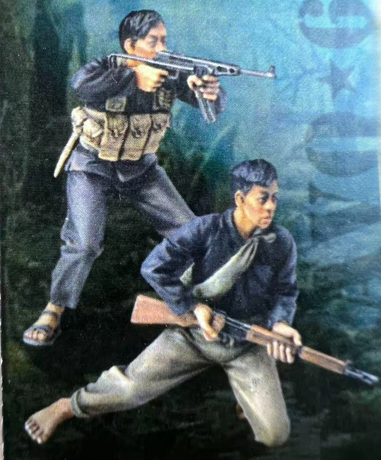 

Top Secret 1/35, литая модель из смолы, война джунглей, камуфляжная модель милиции, модель сцены для 2 человек, игрушка, неокрашенная