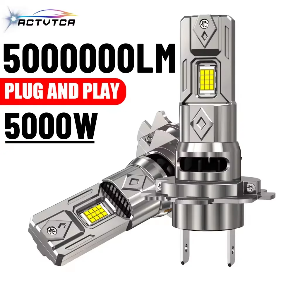 

ACTVCTA 2PCS 5000W High Power H7 LED Bulb Turbo Headlight 6000K 5000000LM 12V CSP Powerful Best LED H7 Mini Lamp Plug and Play