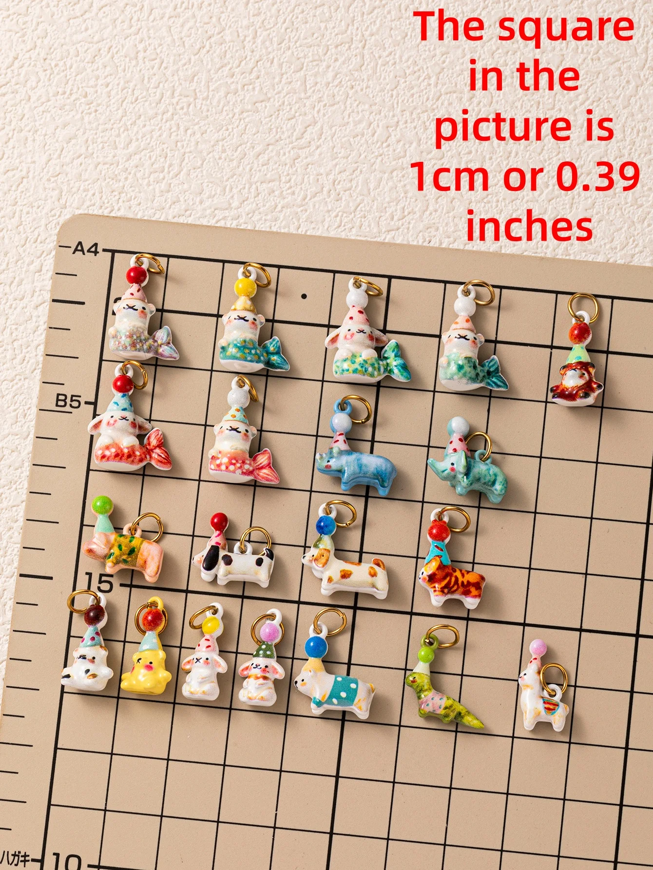 Edelstahl-Anhänger der neuen, beliebten Tier-Serie: Teddybär, Elefant, Alpaka – DIY-Anhänger für Schmuck. – Detail 1