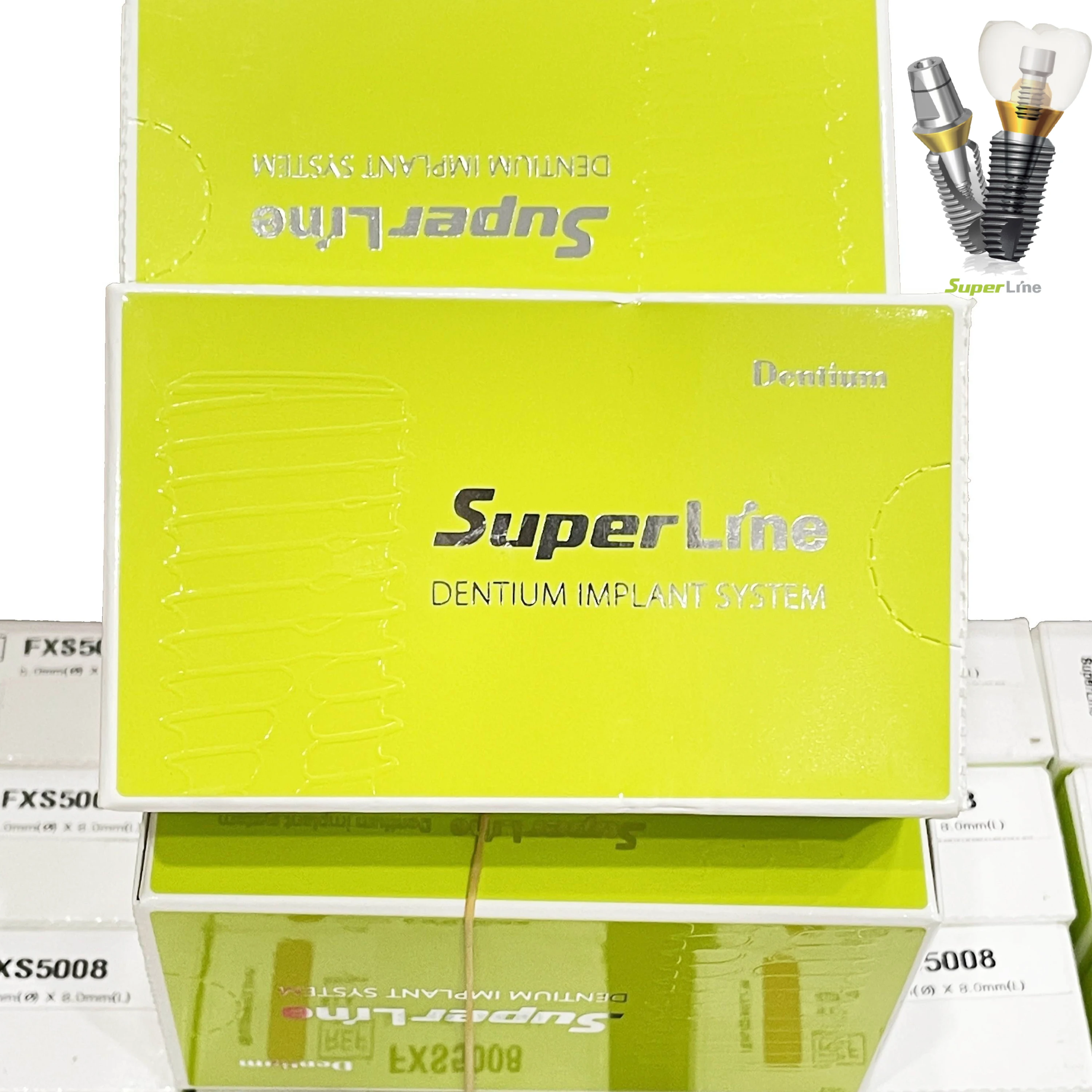 Dentium SuperLine II Titanium Implant, Internal Hexagon Connection, SLA Surface Bone Level Dental Restoration Implant