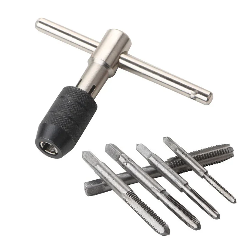 

Adjustable T-shaped Plug Ratchet Metric For Hand Screw Tap Tools Holder T-handle Thread Tap Machine Set Wrench Household