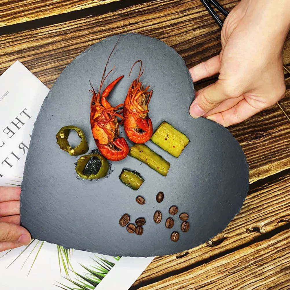 

3Pcs Natural Heart Plates Steak Dessert Serving Dish Food Serving Tray for Home Restaurant Personalised Plaque