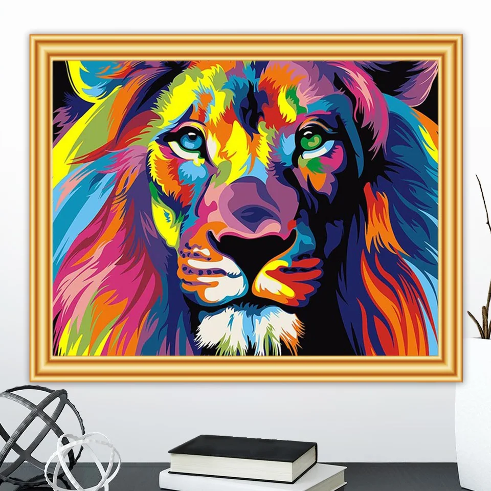 

7200PCS Mosaic Painting Home Decoration DIY Building Block Lion Animals Wall Art Pixel Ideas Pop Decoration Kids Surprise Gifts