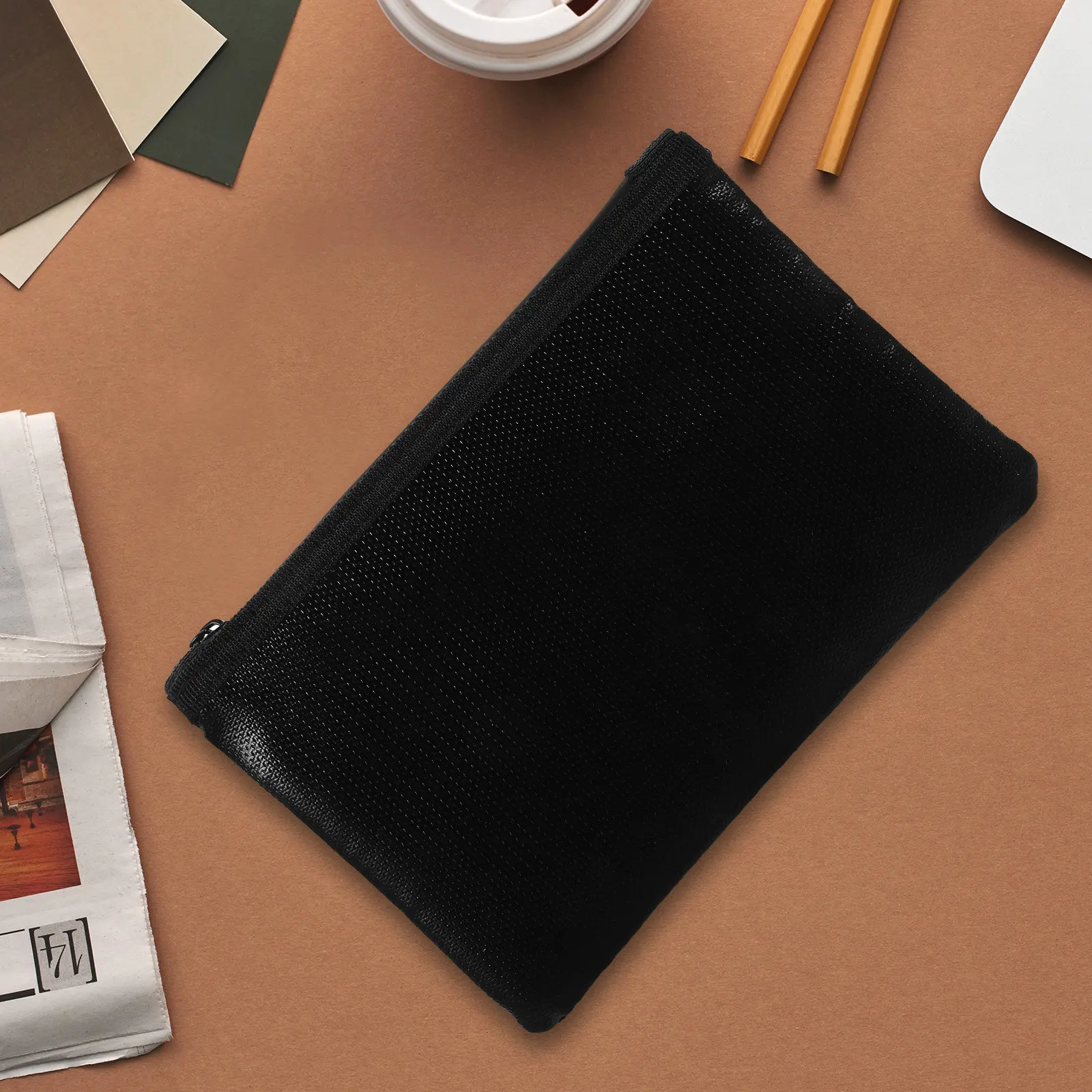 Fireproof File Bag Premium Liquid Silicone Fiberglass Material Heat Resistant Document Pouch Secure Zipper Closure for Students